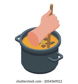 Cooking hand icon. Isometric of Cooking hand vector icon for web design isolated on white background