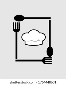 COCINAR EL ICONO DE SOMBRERO CON EL MARCO DE CUADROS Y DE FORMA