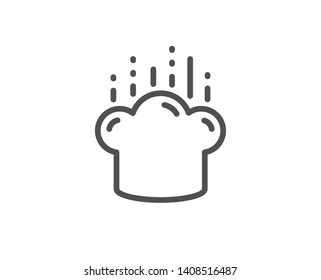 Cooking hat line icon. Chef sign. Food preparation symbol. Quality design element. Linear style cooking hat icon. Editable stroke. Vector