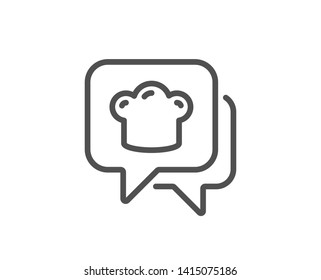 Cooking hat line icon. Chef sign. Food preparation symbol. Quality design element. Linear style cooking hat icon. Editable stroke. Vector