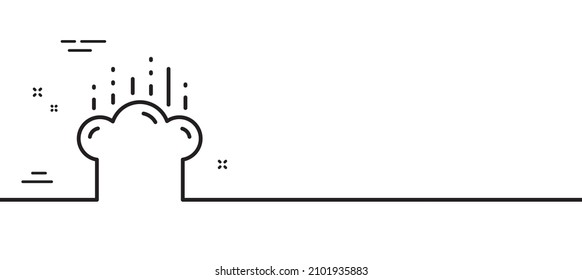Cooking hat line icon. Chef sign. Food preparation symbol. Minimal line illustration background. Cooking hat line icon pattern banner. White web template concept. Vector