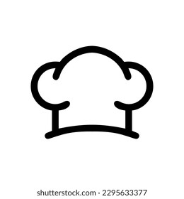 cooking hat logo line vector. Kitchen simple black icon.