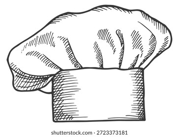 Cooking hat sketch. Chef icon. Kitchen equipment