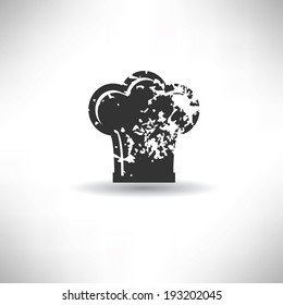 Cooking hat symbol,grunge vector
