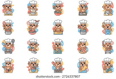 Cozinhar E Receitas Domésticas Ilustrações Vetor Ilustração. Modelo de design de símbolo de ilustração para elemento de interface do usuário móvel da Web.