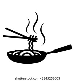 Cooking Hot Noodles. Noodle icon.
