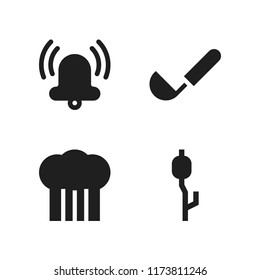 cooking icon. 4 cooking vector icons set. ladle, bell and chef icons for web and design about cooking theme