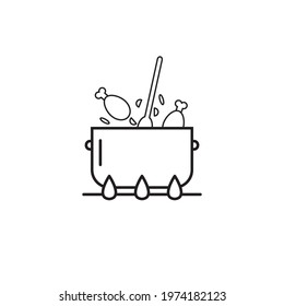 cooking icon in flat style, vector illustration