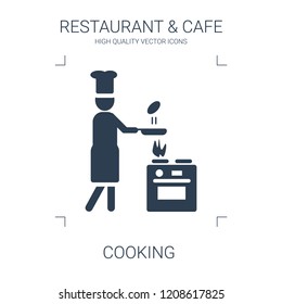 cooking icon. high quality filled cooking icon on white background. from restaurant cafe collection flat trendy vector cooking symbol. use for web and mobile