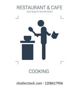 cooking icon. high quality filled cooking icon on white background. from restaurant cafe collection flat trendy vector cooking symbol. use for web and mobile