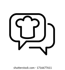 
Cooking icon. illustration of chef hat and cooking ideas. design a chef hat with a flat line style