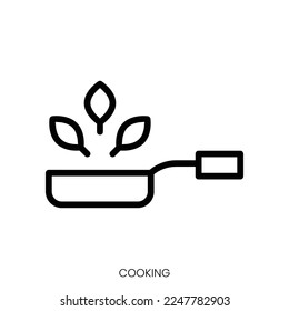 cooking icon. Line Art Style Design Isolated On White Background