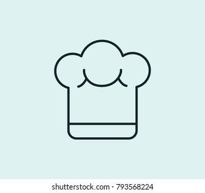 Cooking icon line isolated on clean background. Chef hat concept drawing icon line in modern style. Vector illustration for your web site mobile logo app UI design.