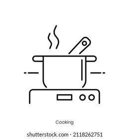 cooking icon. Outline style icon design isolated on white background