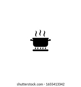 cooking icon. pot icon. simple, flat, black.
