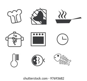 cooking icon set