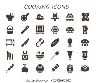 cooking icon set. 30 filled cooking icons.  