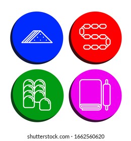 cooking icon set. Collection of Sandwich, Sausage, Bread, Dough icons