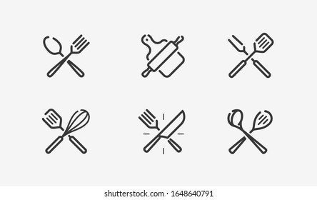 Cooking icon set. Culinary, restaurant, menu, symbol. Vector