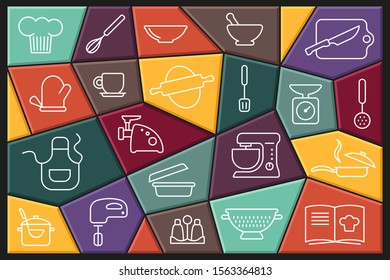 Cooking Icon set. Linear icons with editable stroke