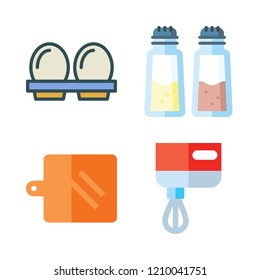 cooking icon set. vector set about salt, eggs, kitchen board and mixer icons set.