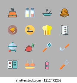 cooking icon set. vector set about ladle, tools and utensils, oven and barbecue icons set.