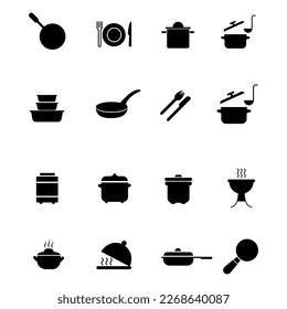 Cooking icon set, vector cook icon illustration on white background..eps