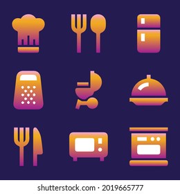 cooking icon set for websites and apps