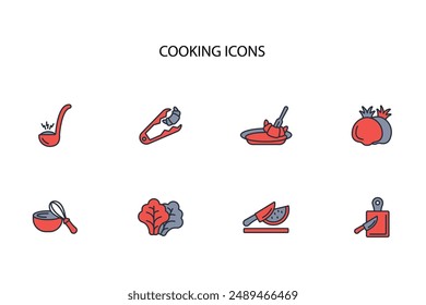 Cooking icon set.vector.Editable stroke.linear style sign for use web design,logo.Symbol illustration.
