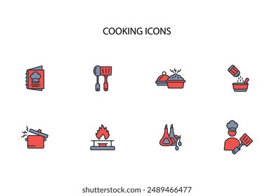 Cooking icon set.vector.Editable stroke.linear style sign for use web design,logo.Symbol illustration.