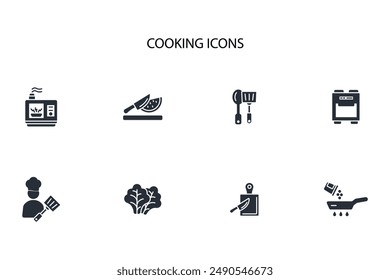 Kochsymbol set.Vektorgrafik.Editable stroke.linear style sign für die Verwendung Webdesign,logo.Symbol Illustration.