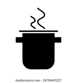 cooking icon, silhouette vector isolated on white background. simple and modern design