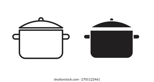 Icono de cocina glifo de Vector plano y de moda línea de trazo pack