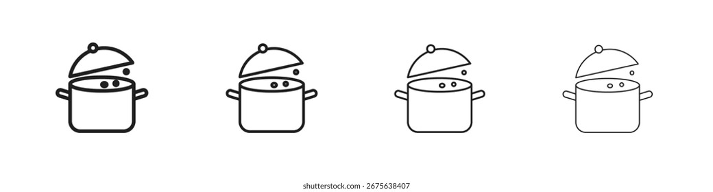 Ilustración vectorial de icono de cocina, icono de diseño de línea. Trazos editables.