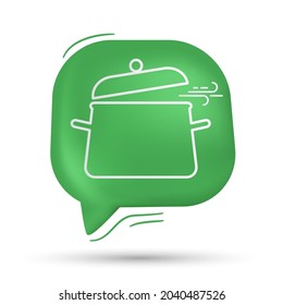 Cooking icon vector in speech bubble - Modern design