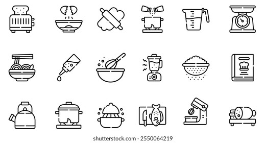 Cooking icons collection is a illustration with editable stroke