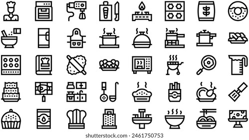 La colección Cooking Icons es una Ilustración vectorial con trazo editable.