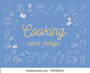 Cooking Icons Design Set.Vector Illustration