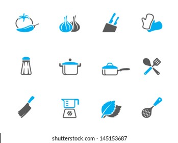 Cooking icons in duo tone colors