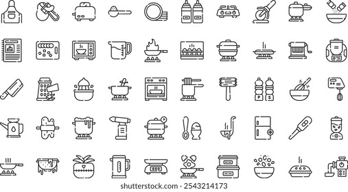 Symbole zum Kochen. Hochwertige Vektorsymbol-Kollektion mit bearbeitbarem Strich. Ideal für professionelle und kreative Projekte.