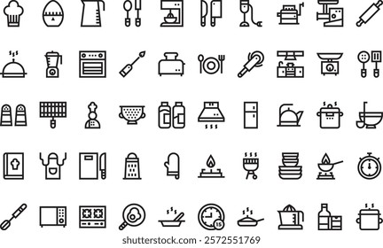 Cooking icons High-Quality Vector Icons Collection with Editable Stroke. Ideal for Professional and Creative Projects.