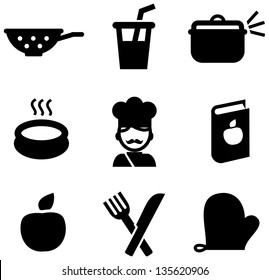 Cooking icons on white