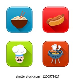 cooking icons set
