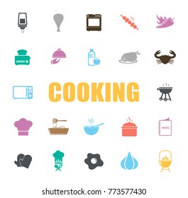 cooking icons set