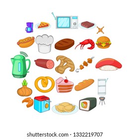 Cooking icons set. Cartoon set of 25 cooking vector icons for web isolated on white background