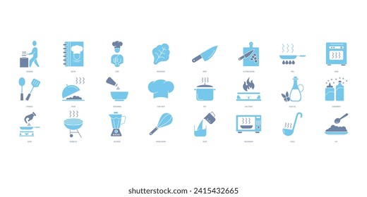 Cooking icons set. Set of editable stroke icons.Vector set of Cooking