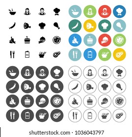 cooking icons set - food Icons for restaurant and kitchen sign and symbol - vector illustrations