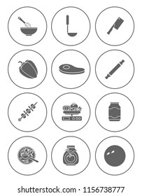 cooking icons set - food Icons for restaurant and kitchen sign and symbol - vector illustrations