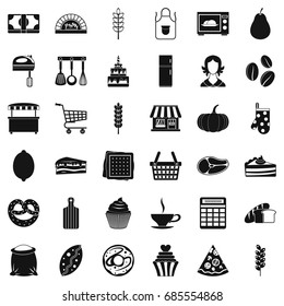 Cooking icons set. Simple style of 36 cooking vector icons for web isolated on white background