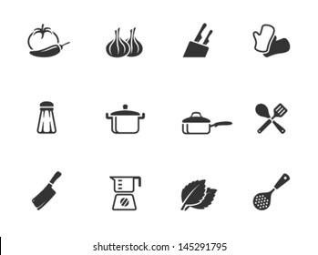 Cooking icons in single color